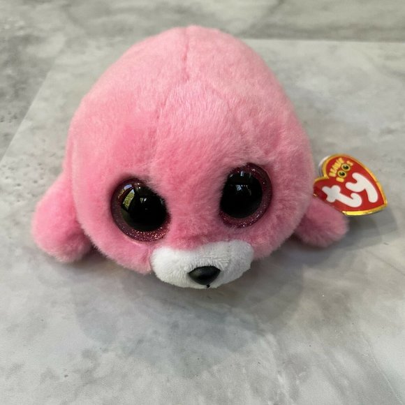 TY Beanie Boos PIERRE the Pink Seal with Big‎ Glitter Eyes Small 6" - Picture 4 of 6